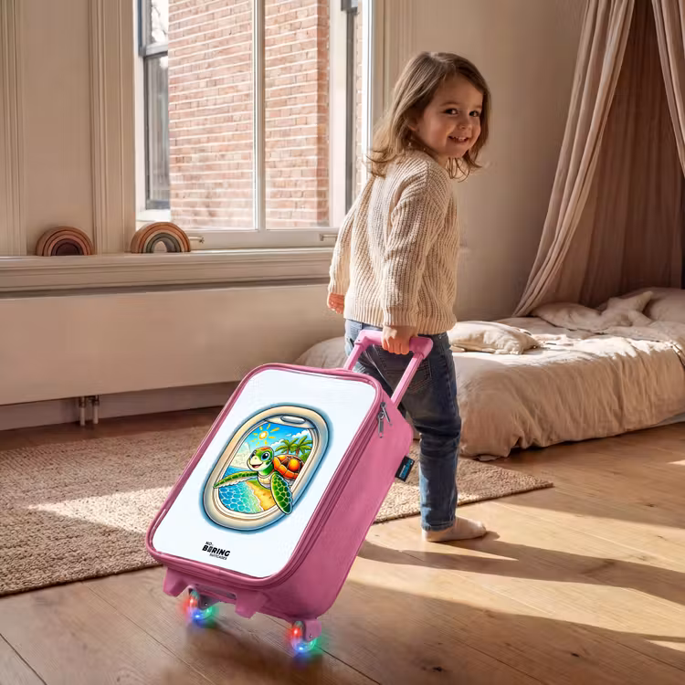 Kinderkoffer roze - Schildpad bij een tropisch strand — 3