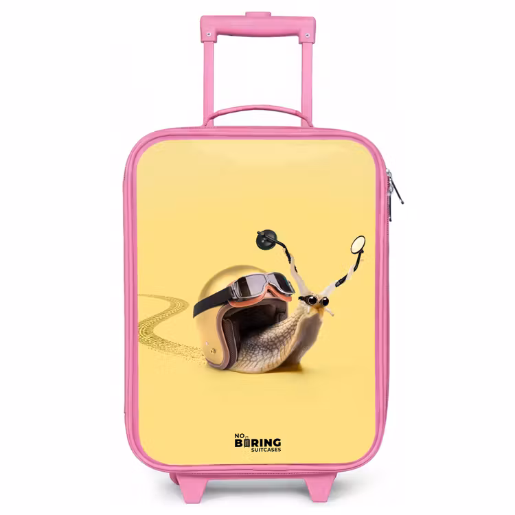 Kinderkoffer roze - Slak met motorhelm — 1
