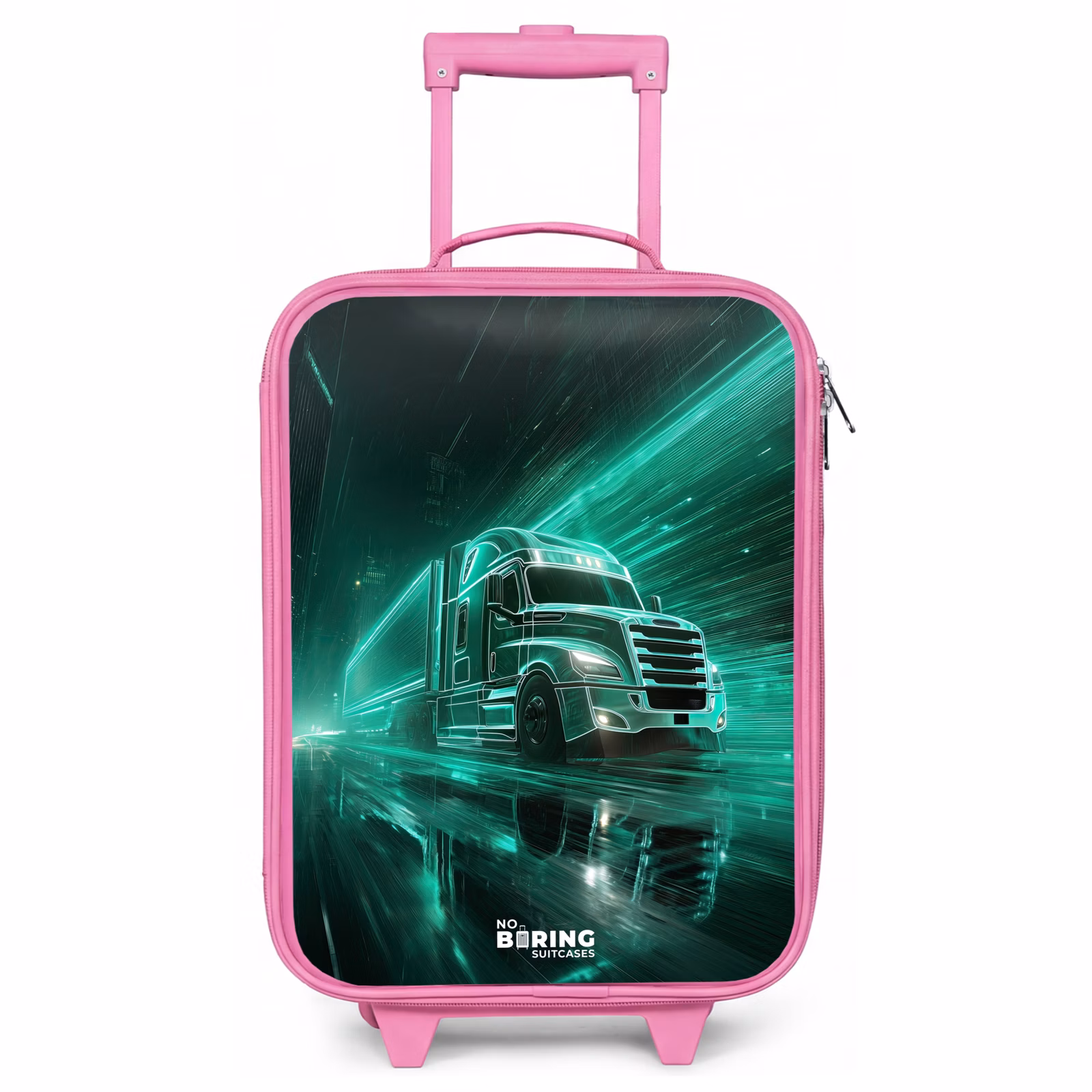 Kinderkoffer - Roze - Vrachtwagen - Neon - Groen - Stad — 1