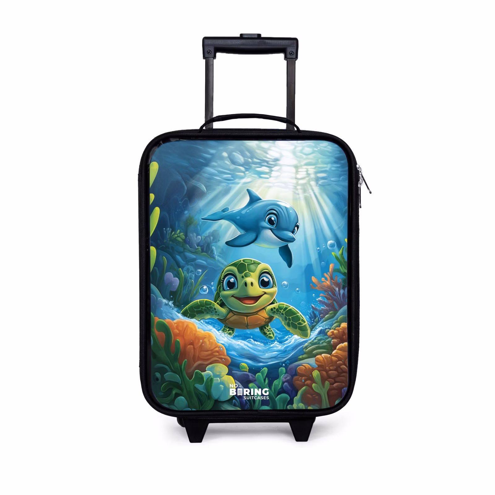 Kinderkoffer - Schildpad en dolfijn in blauwe oceaan — 1