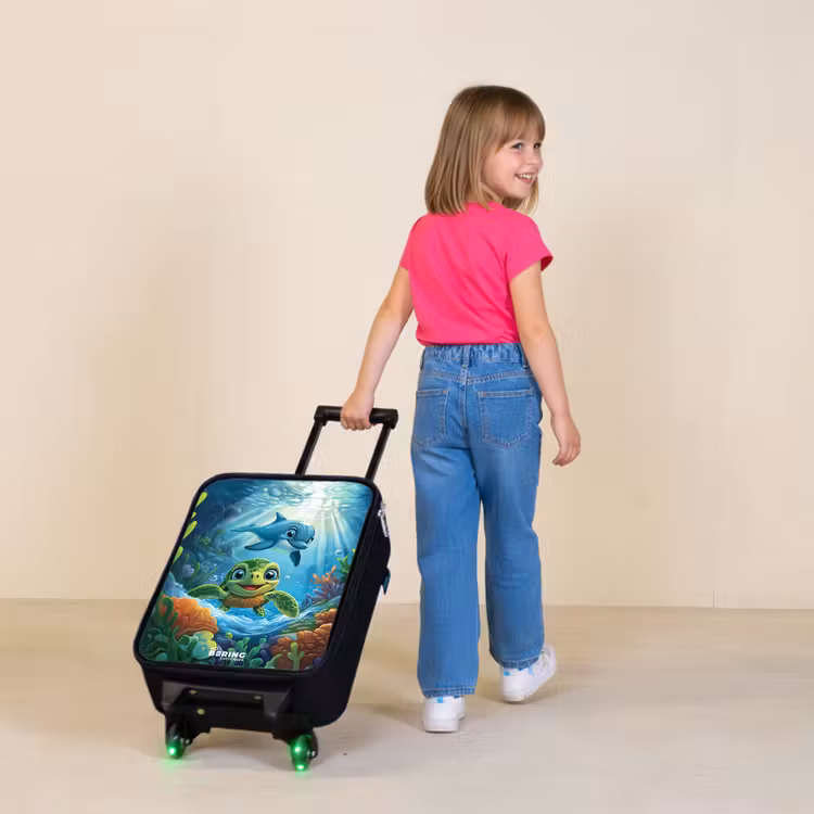 Kinderkoffer - Schildpad en dolfijn in blauwe oceaan — 2