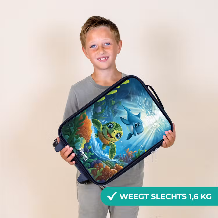 Kinderkoffer - Schildpad en dolfijn in blauwe oceaan — 3