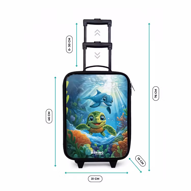 Kinderkoffer - Schildpad en dolfijn in blauwe oceaan — 7