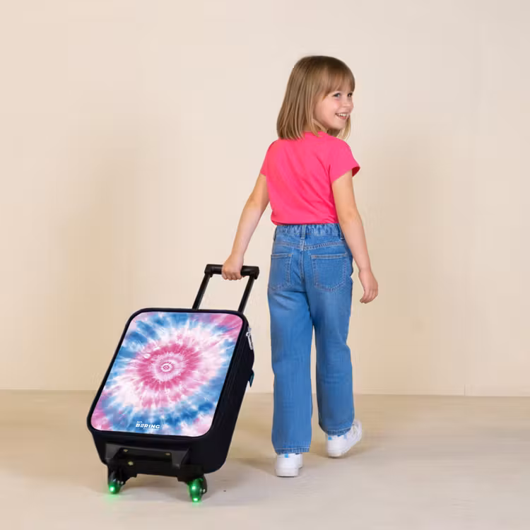 Kinderkoffer - Zwart - Tie dye - Abstract - Blauw - Roze — 2