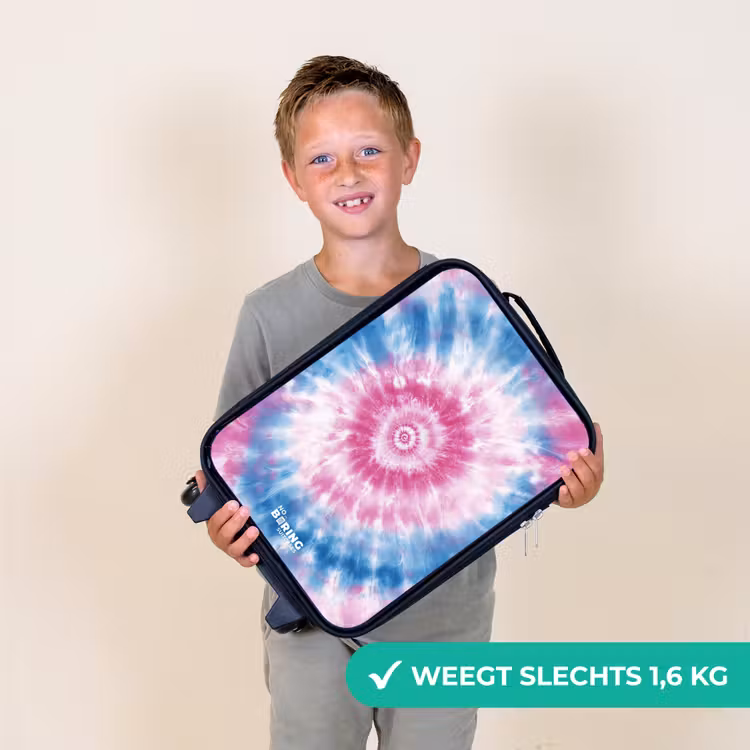 Kinderkoffer - Zwart - Tie dye - Abstract - Blauw - Roze — 3