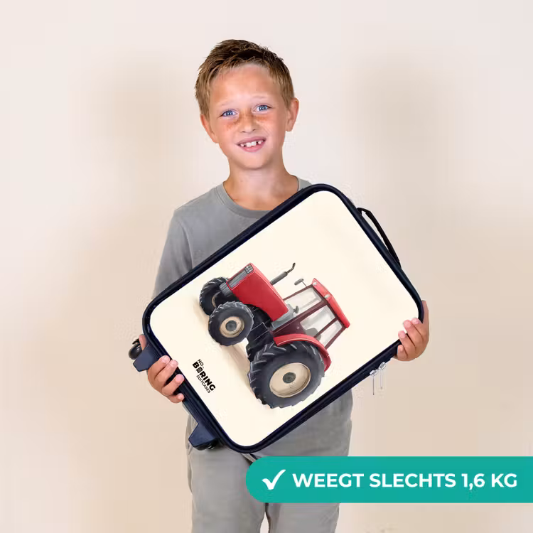 Kinderkoffer - Zwart - Tractor - Getekend - Rood — 3