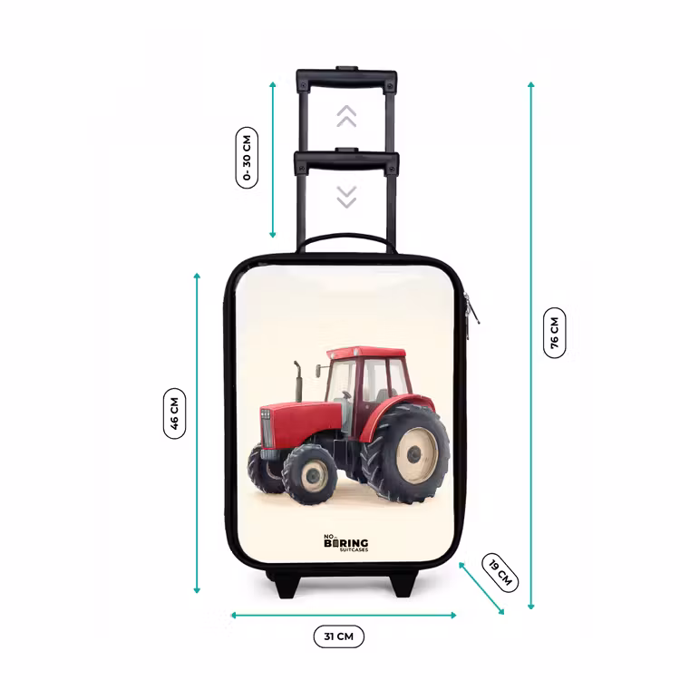 Kinderkoffer - Zwart - Tractor - Getekend - Rood — 7