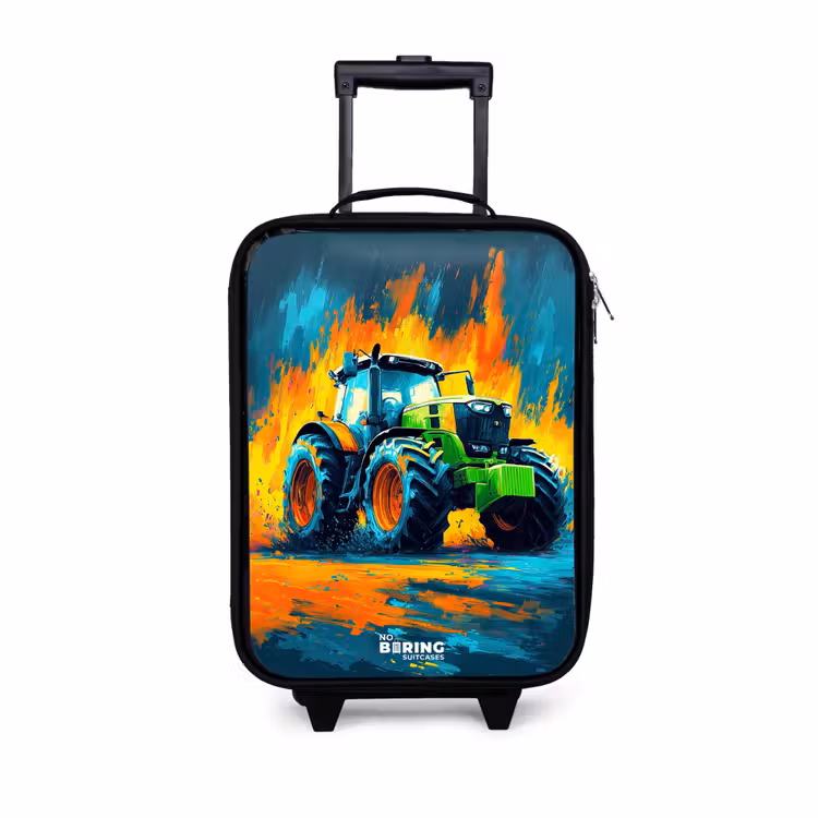 Kinderkoffer - Zwart - Tractor - Groen - Abstract - Penseelstreken — 1