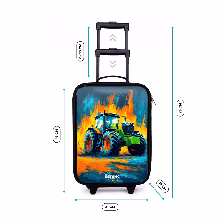 Kinderkoffer - Zwart - Tractor - Groen - Abstract - Penseelstreken — 7