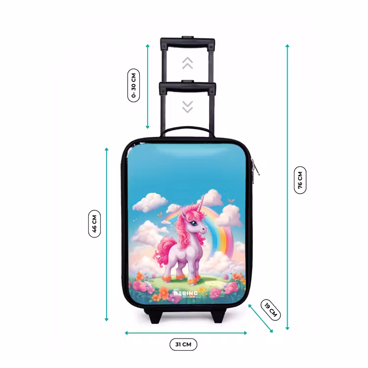 Kinderkoffer - Vrolijke eenhoorn bij een regenboog — 6