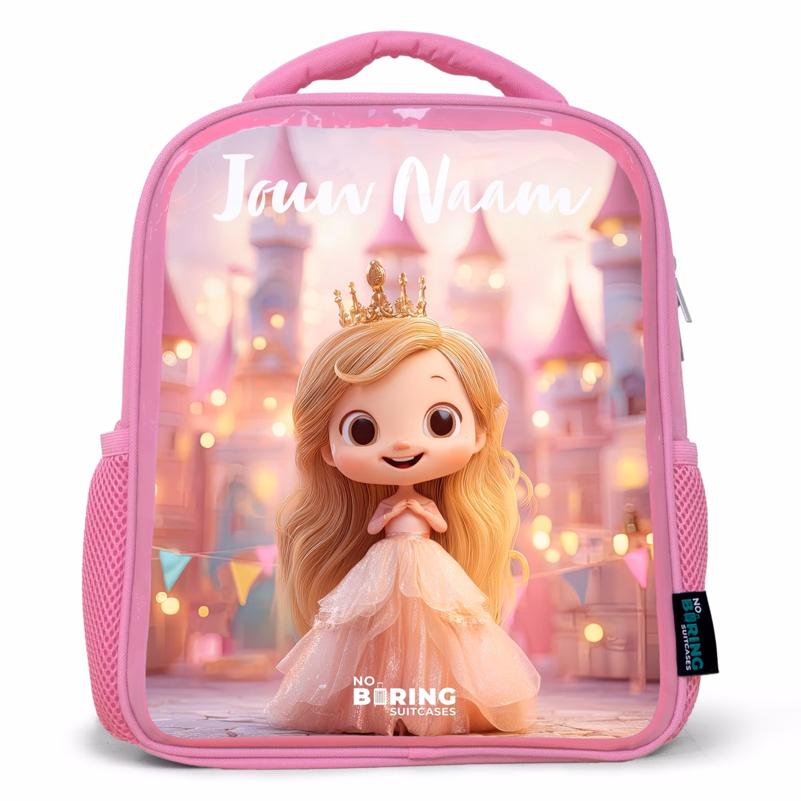 Rugzak kind met naam - Roze Prinses - Roze - Kasteel — 1
