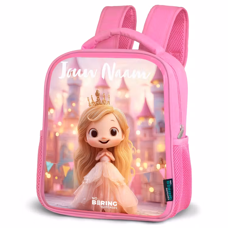 Rugzak kind met naam - Roze Prinses - Roze - Kasteel — 4