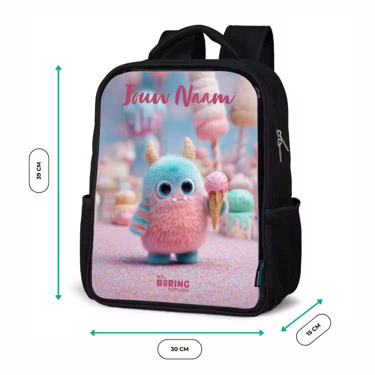 Rugzak kind met naam - Zwart - Zoet Monstersnoep Avontuur — 5