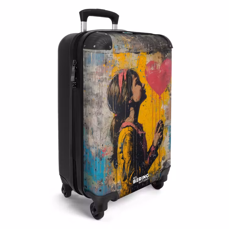 Koffer - Meisje met hartvormige ballon in graffiti stijl — 2