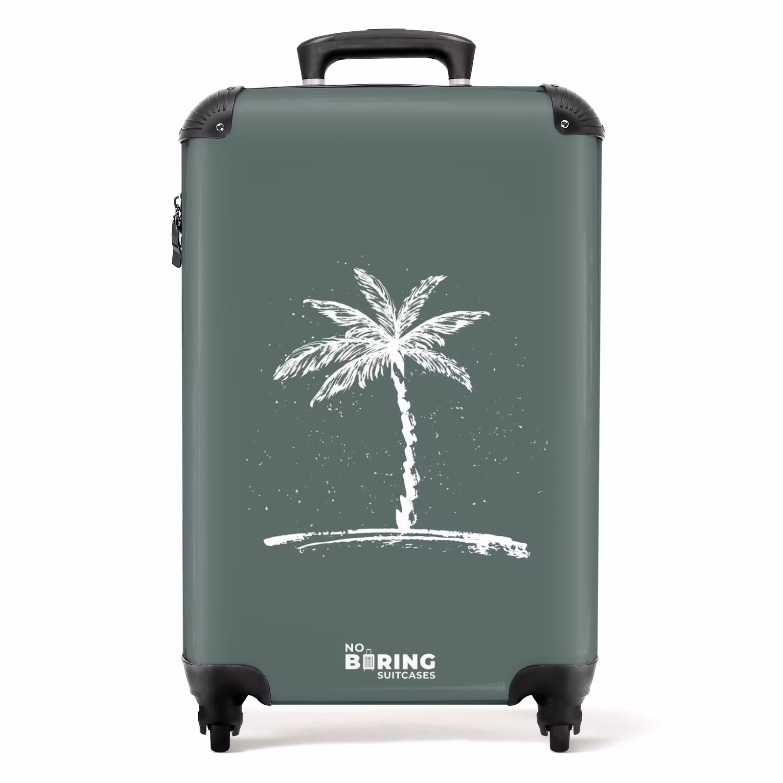 Koffer - Palmbomen - Palmboom op saliegroene achtergrond — 1