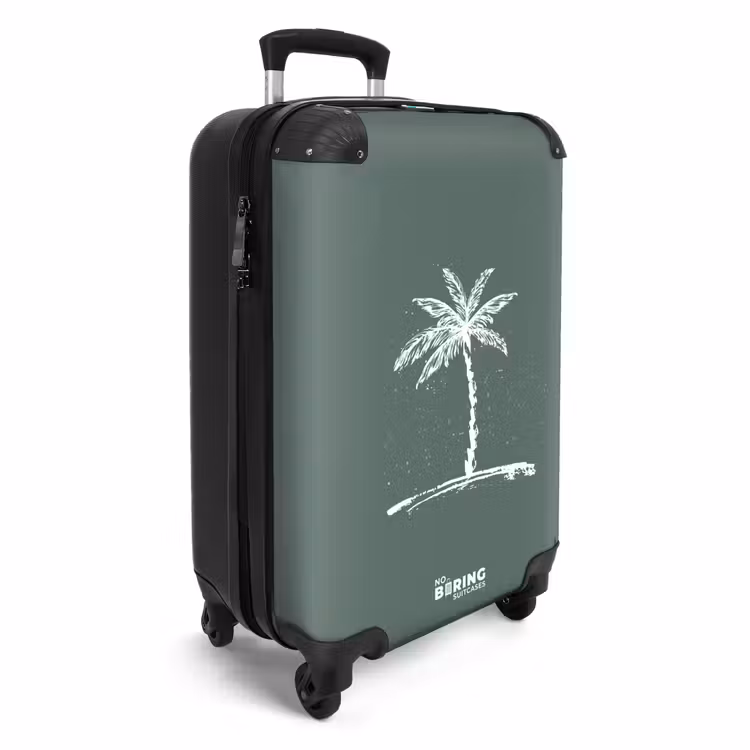 Koffer - Palmbomen - Palmboom op saliegroene achtergrond — 2