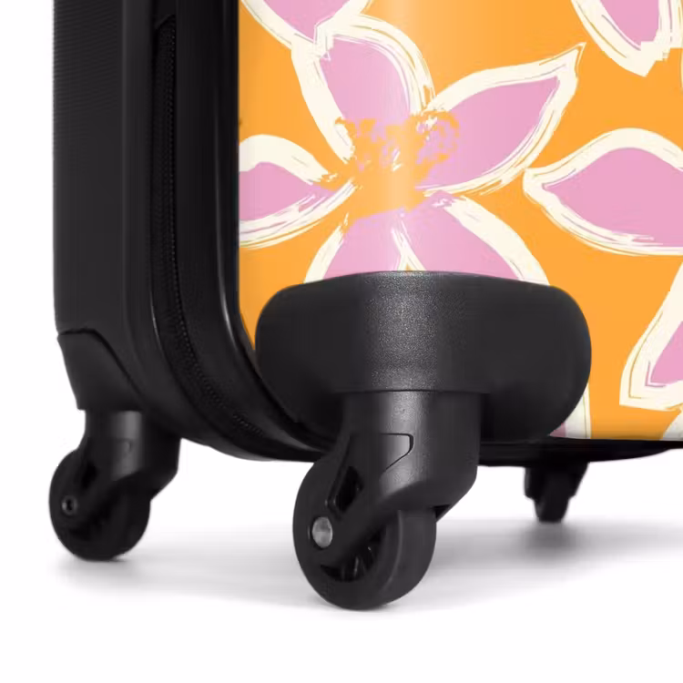 Koffer - Pastel bloemen - Roze met oranje — 6
