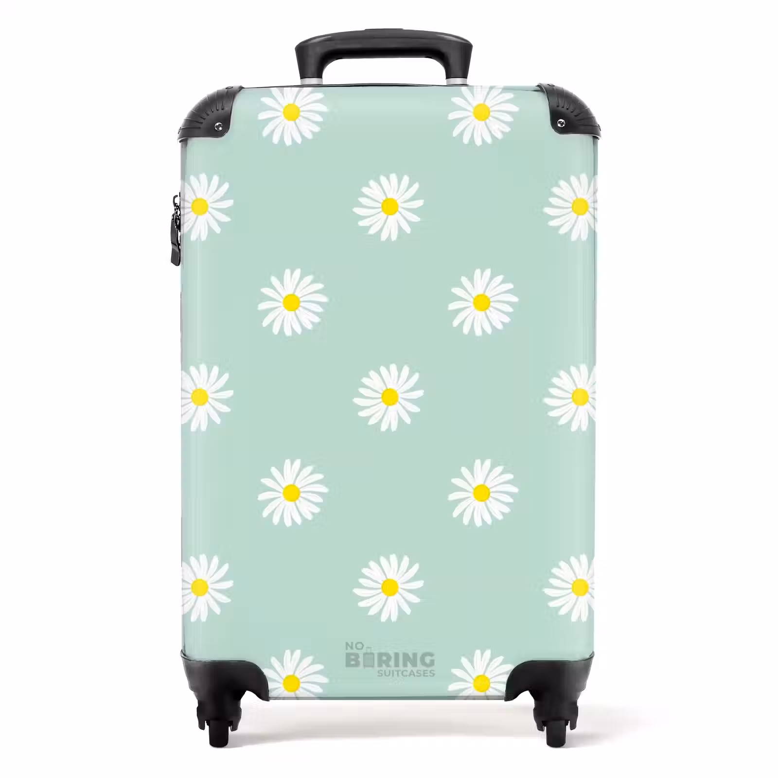 Koffer - Pastel - Margrieten op pastelgroene achtergrond — 1