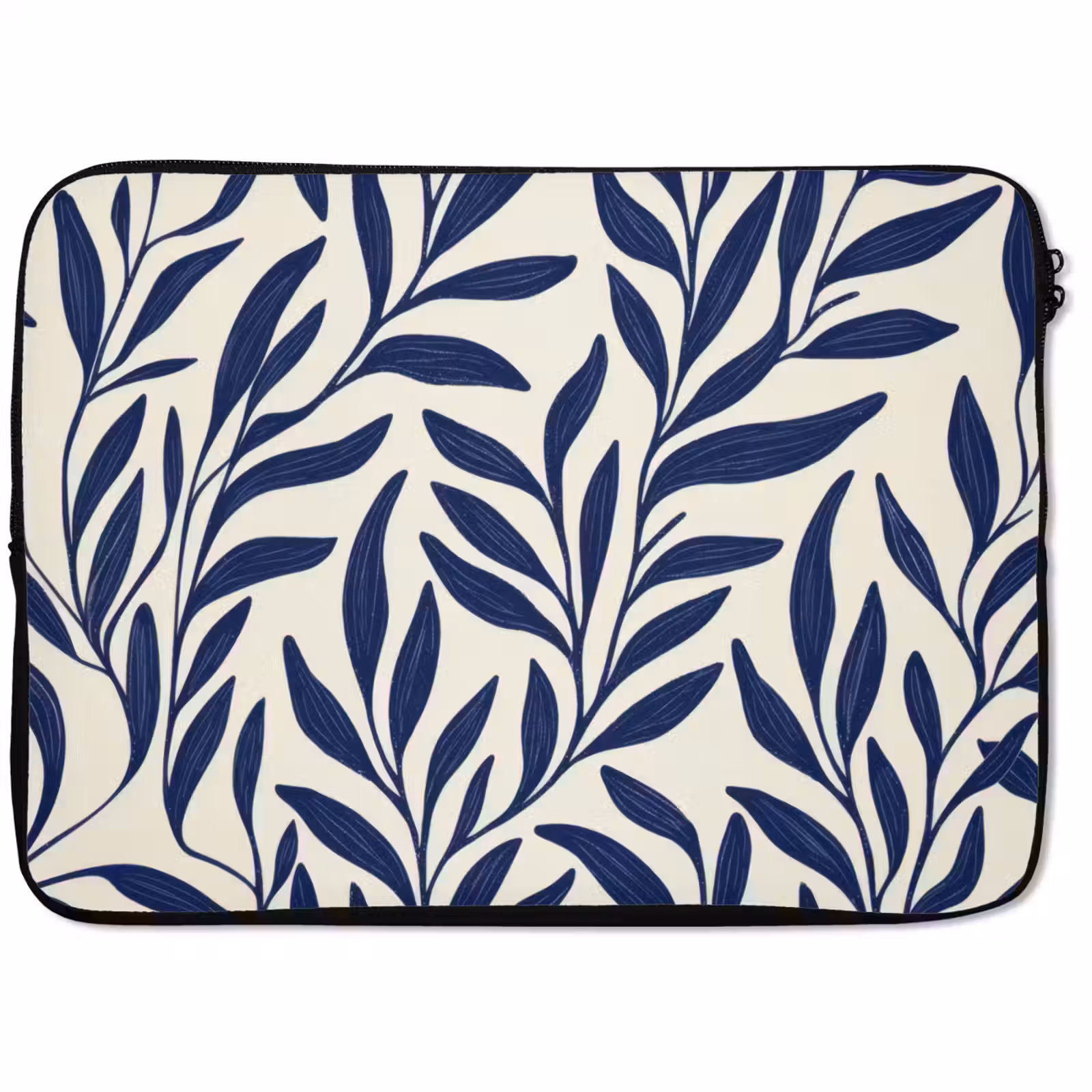 Laptophoes Bladeren - Klimop - Donkerblauw — 1
