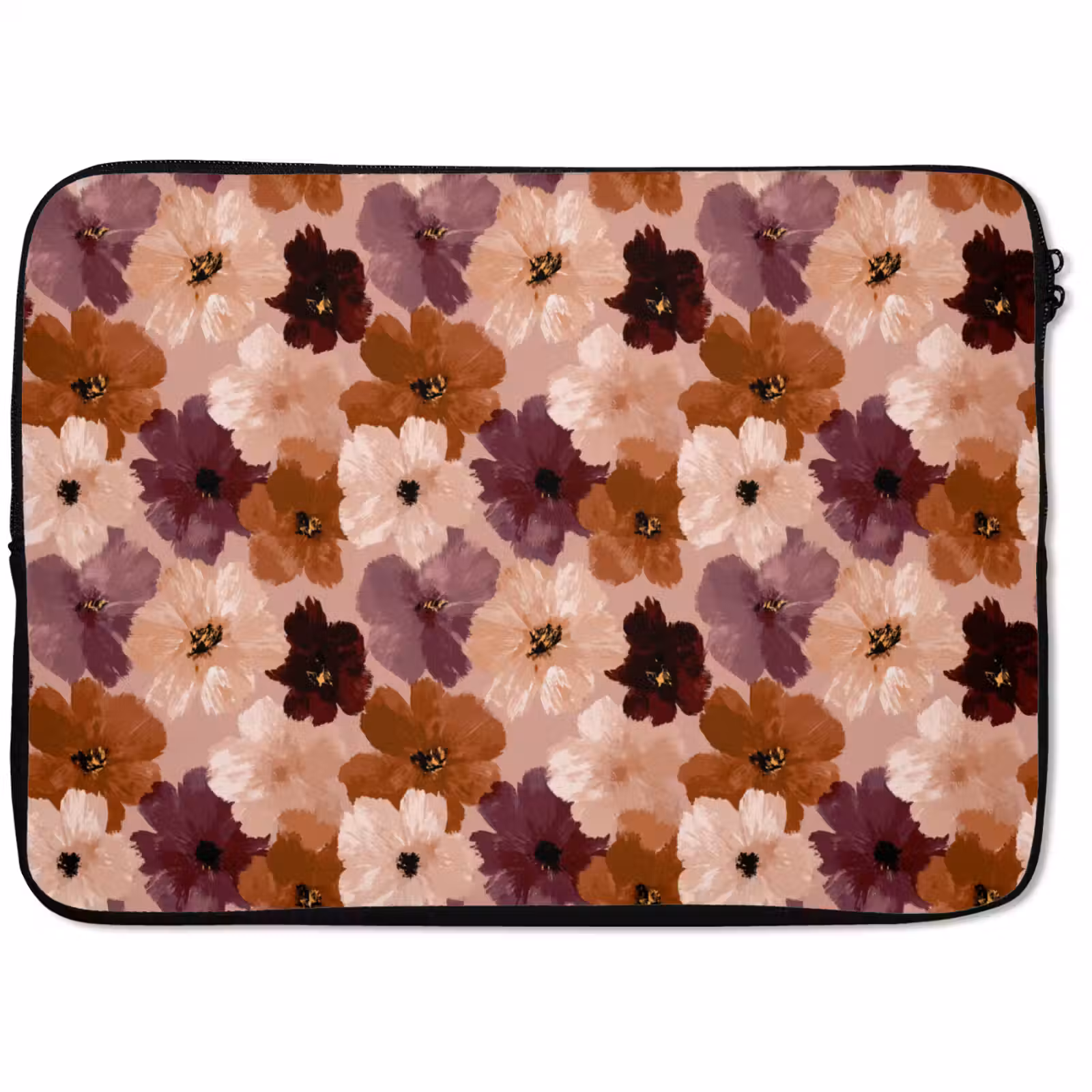 Laptophoes Bloemen - Abstract - Aardetinten — 1