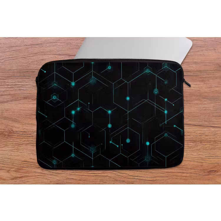 Laptophoes Gaming - Netwerk - Blauw - Punten - Patroon — 2