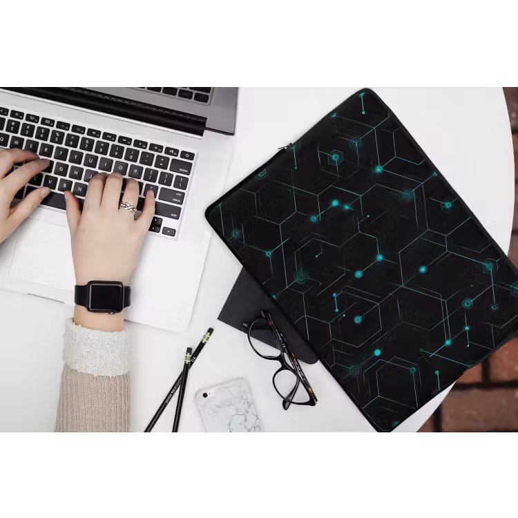 Laptophoes Gaming - Netwerk - Blauw - Punten - Patroon — 3