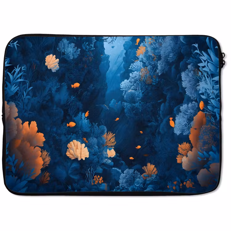 Laptophoes Koraalrif - Vissen - Oceaan - Blauw — 1