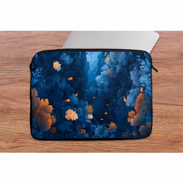 Laptophoes Koraalrif - Vissen - Oceaan - Blauw — 2