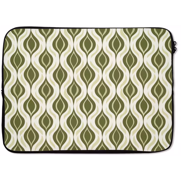Laptophoes Patroon - Retro - Groen — 1