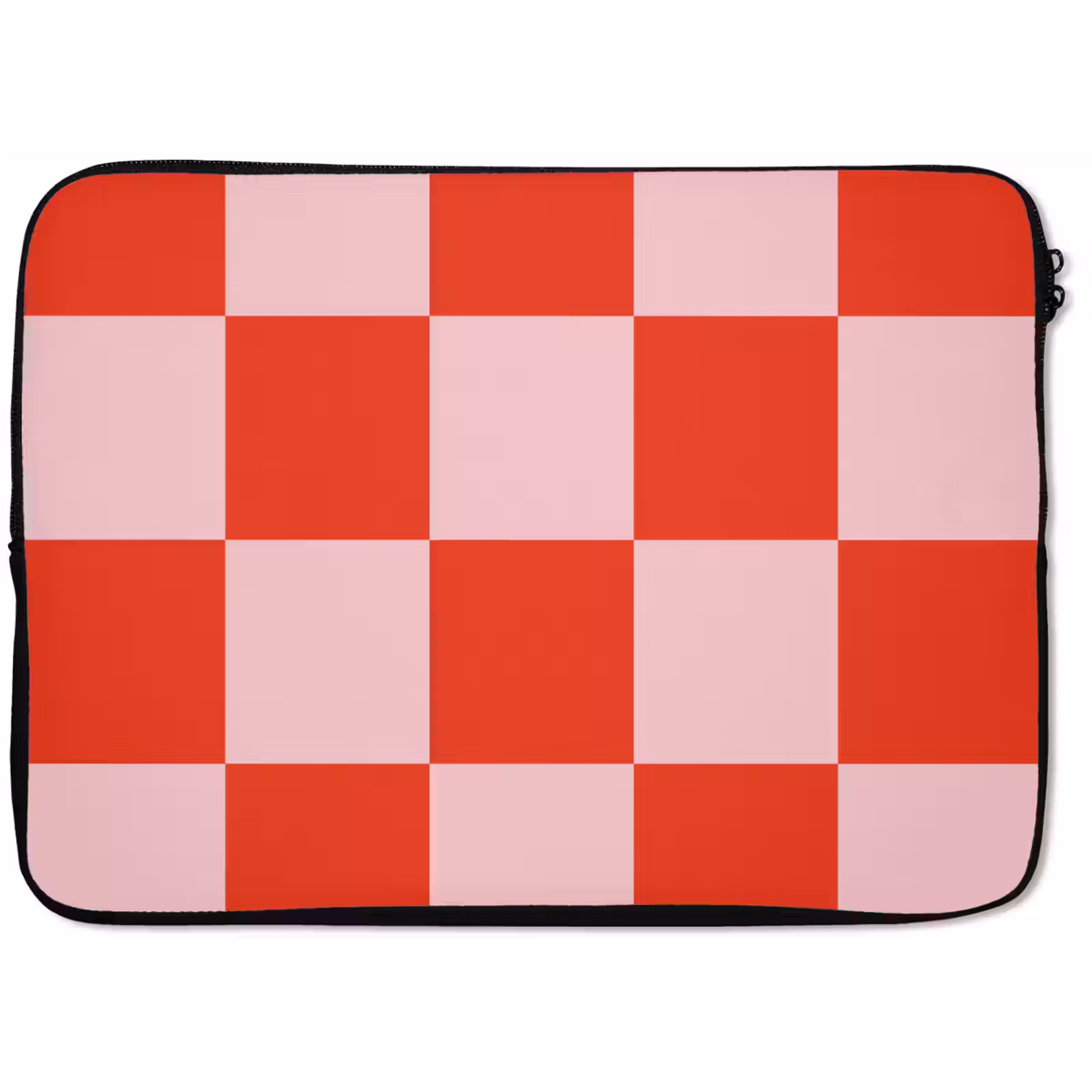Laptophoes Schaakbord patroon - Rood - Roze - Blokjes — 1