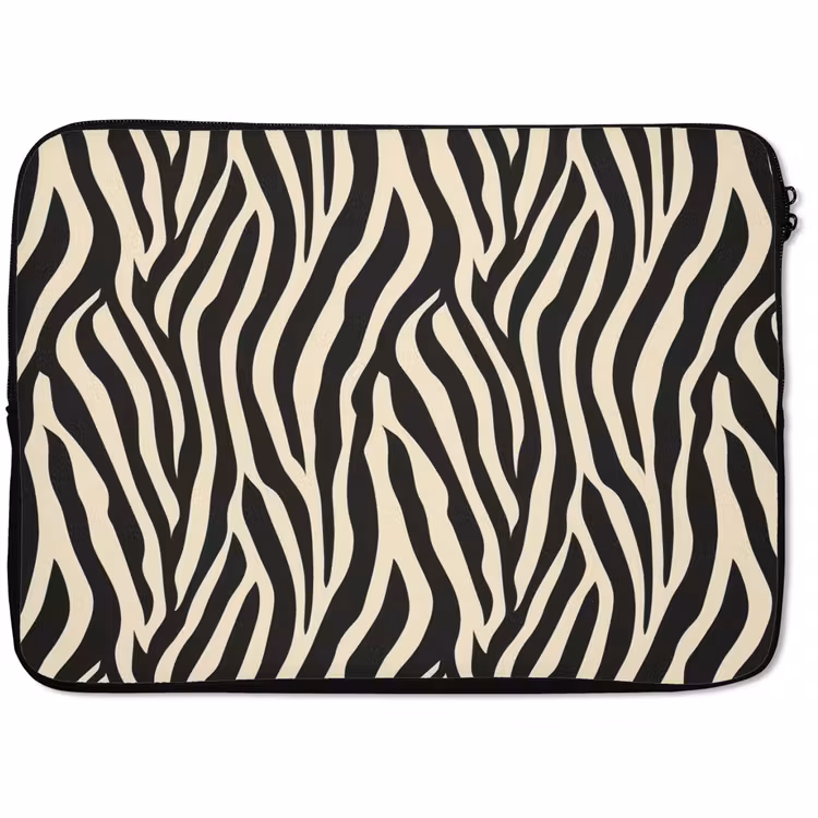 Laptophoes Zebra - Print - Klassiek - Zwart — 1