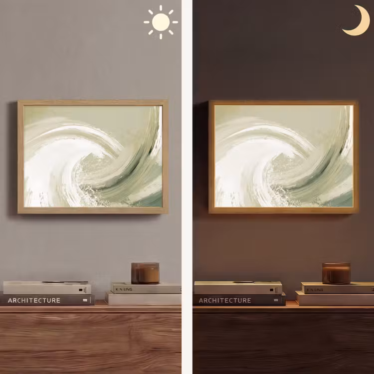 Lightbox - Wandlamp - Abstract - Penseelstreken - Golven - Groen — 6