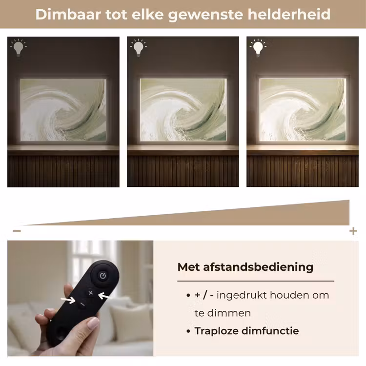 Lightbox - Wandlamp - Abstract - Penseelstreken - Golven - Groen — 9