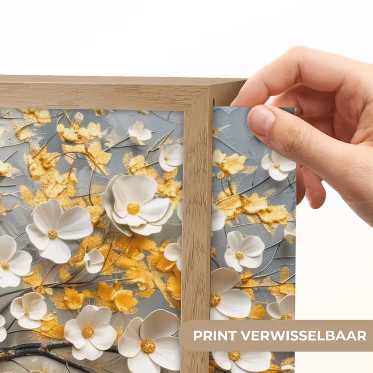 Lightbox - Wandlamp - Boom - Bloemen - Goud - Beige — 5
