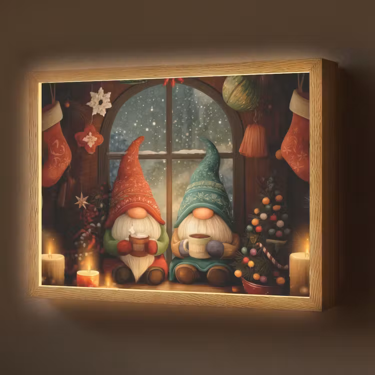 Lightbox - Wandlamp - Gnooms - Kerst - Raam - Kleurrijk — 1