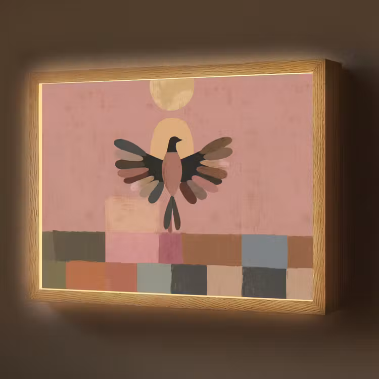 Lightbox - Wandlamp - Illustratie - Vogel - Vlakken - Kleurrijk — 1