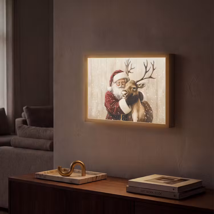 Lightbox - Wandlamp - Kerstman - Rendier - Sneeuw - Kleurrijk — 2