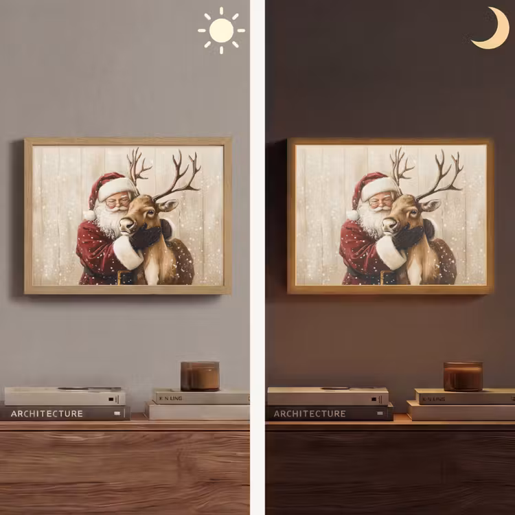 Lightbox - Wandlamp - Kerstman - Rendier - Sneeuw - Kleurrijk — 6