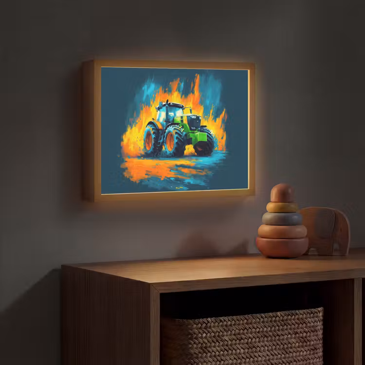 Lightbox - Wandlamp kinderkamer - Abstract - Tractor - Groen — 4