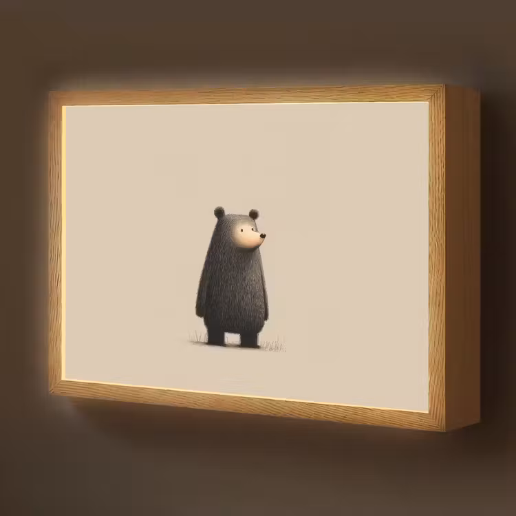Lightbox - Wandlamp kinderkamer - Beer - Donkerbruin - Minimalistisch — 1