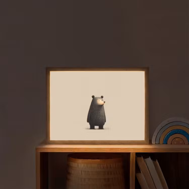 Lightbox - Wandlamp kinderkamer - Beer - Donkerbruin - Minimalistisch — 2