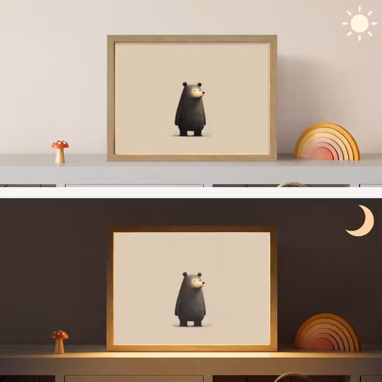 Lightbox - Wandlamp kinderkamer - Beer - Donkerbruin - Minimalistisch — 6