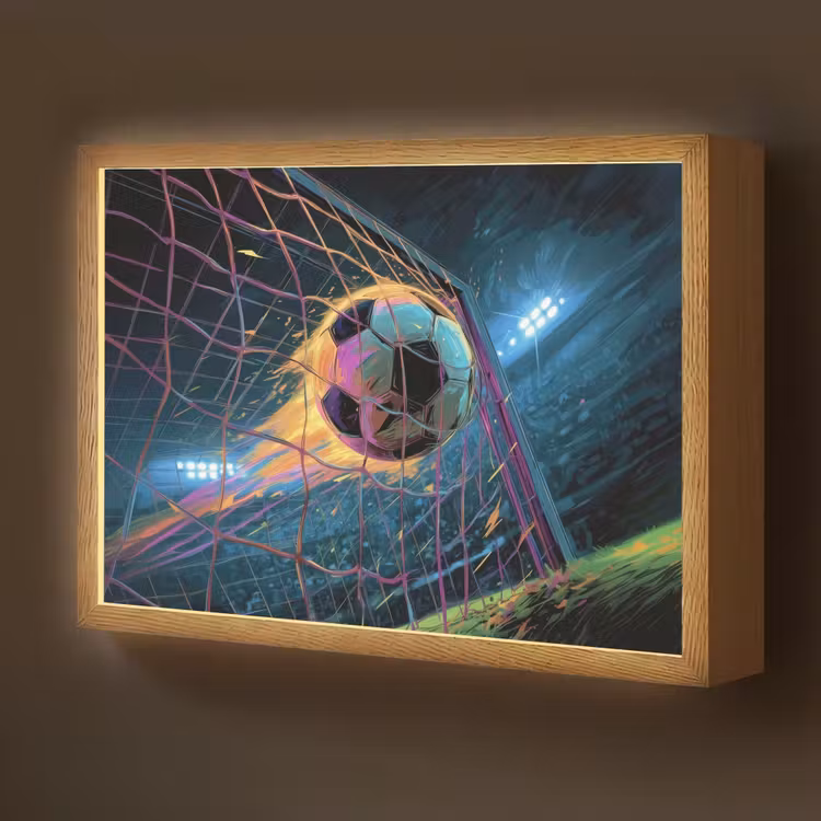 Lightbox - Wandlamp kinderkamer - Goal - Voetbal - Vuur - Stadion — 1