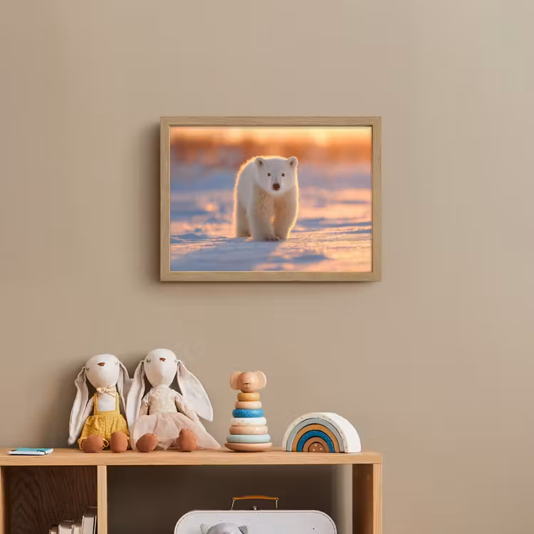 Lightbox - Wandlamp kinderkamer - Ijsbeer - Sneeuw - Zonsopgang — 3
