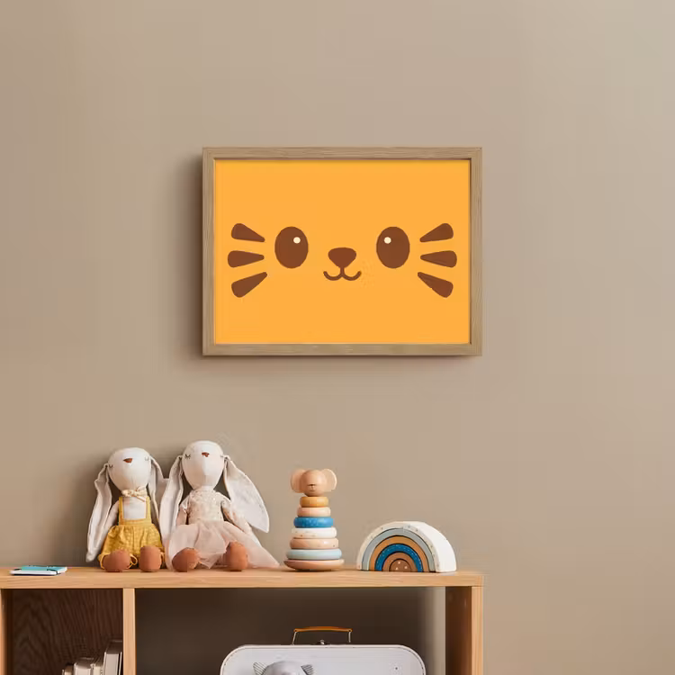 Lightbox - Wandlamp kinderkamer - Kat - Simplistisch - Oranje - Vrolijk — 3
