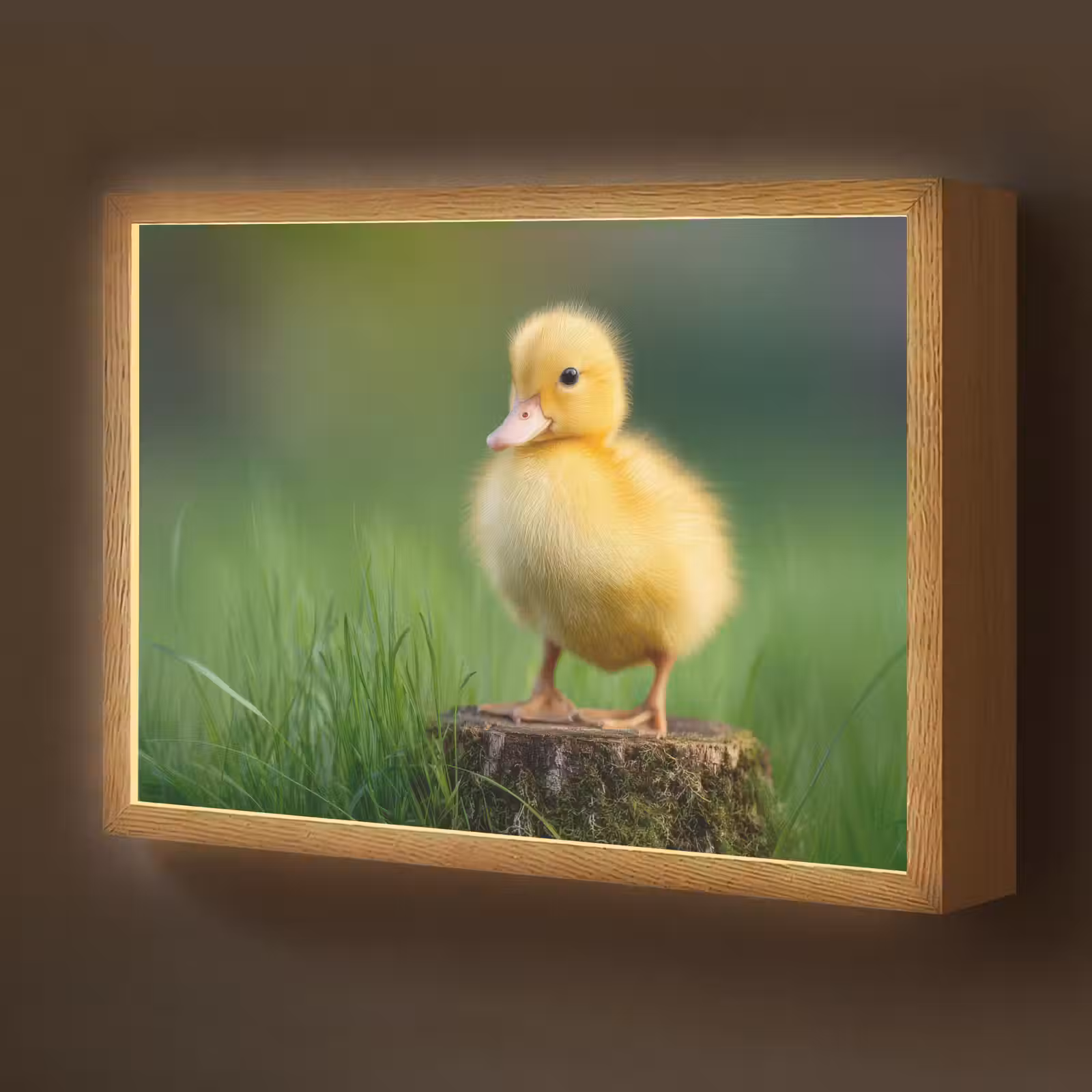 Lightbox - Wandlamp kinderkamer - Kuiken - Eend - Geel - Gras — 1
