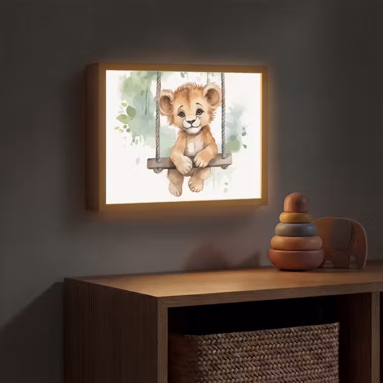 Lightbox - Wandlamp kinderkamer - Leeuw - Dier - Kinderen - Jungle — 4