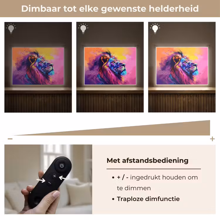 Lightbox - Wandlamp kinderkamer - Leeuw - Verf- Kleuren - Dier — 7