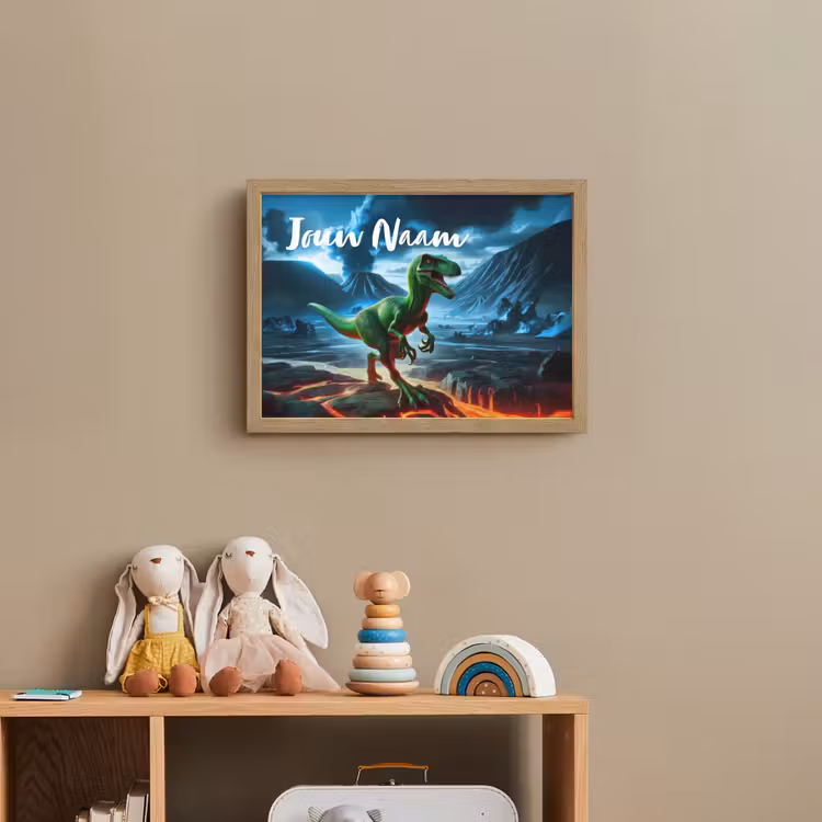 Lightbox - Wandlamp kinderkamer met naam - Dino - Lava - Groen - Jongens — 3