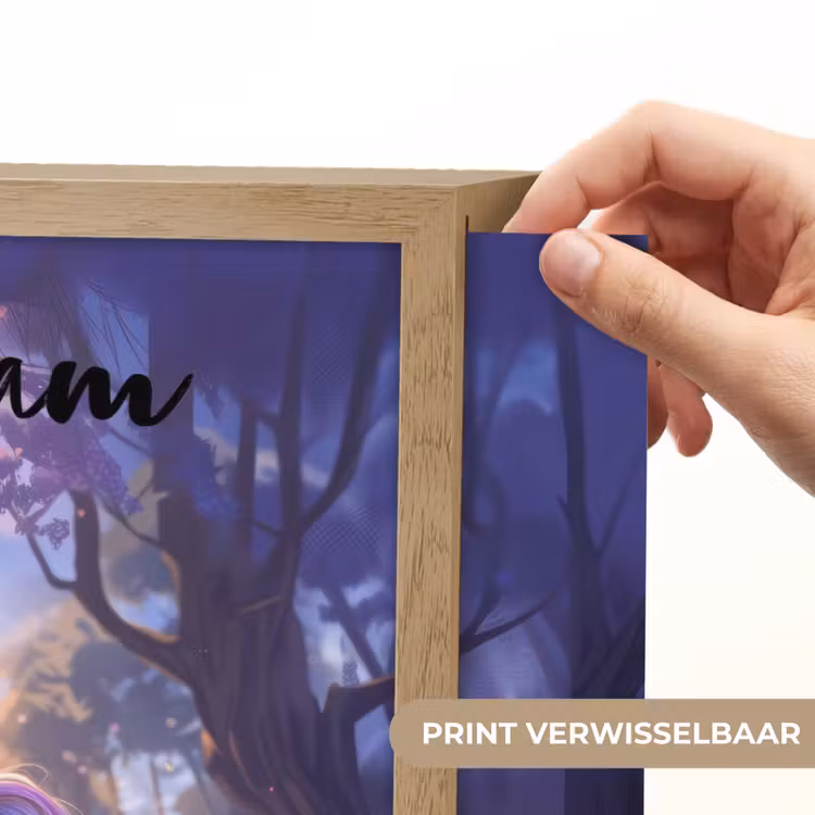 Lightbox - Wandlamp kinderkamer met naam - Eenhoorn - Paars - Sprookje - Fantasy dier — 5